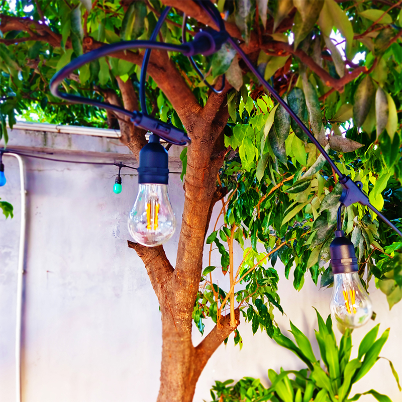 How are the waterproof levels of light strings divided and what environments are they suitable for?